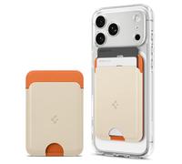 Caseology by Spigen Nano Pop MagFit Magnetic Wallet Card Holder 3-Cards Compatible with iPhone 17/16/15/14/13/12, PixelSnap Cases for Pixel 10 Series and MagSafe Accessories - Orange Beige
