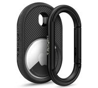 Caseology by Spigen Vault Protective AirTag Holder Case Compatible with AirTag 2/1 (2026/2021) Secure Keychain Ring and Pet Collar Attachment - Matte Black