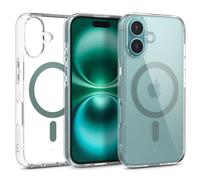 Caseology Capella Mag for iPhone 16 Case [Ultra Clear] Magnetic Military Grade Drop Protection Side Grip Patterns Case Cover for iPhone 16 - Clear Desert Green