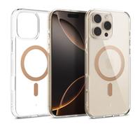 Caseology Capella Mag for iPhone 16 Pro Case [Ultra Clear] Magnetic Military Grade Drop Protection Side Grip Patterns Case Cover for iPhone 16 Pro - Clear Sepia Gold