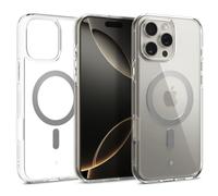 Caseology Capella Mag for iPhone 16 Pro Max Case [Ultra Clear] Magnetic Military Grade Drop Protection Side Grip Patterns Case Cover for iPhone 16 Pro Max - Clear Grey