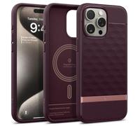 Caseology Parallax Mag Compatible with iPhone 15 Pro Case [Magnetic] [Military Grade Drop Protection] with Side Grip Patterns iPhone 15 Pro Case - Burgundy