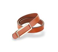 CaserBay Women's Belt Genuine Leather Belts Durable Waistband With Gold Color Oval Buckle For Pants, Jeans, Orange-brown, For Waist 29"- 31", Size S-M, 4-6
