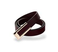 CaserBay Women's Belt Soft Genuine Leather Belts Waist Belt Gold Solid Color Buckle Waistband For Pants, Jeans, Suit Waist 26"- 32", Dark-brown, Suitable Women Size 4-10, Suit Waist Size 26"- 34"