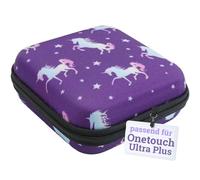 caseroxx Blood Glucose Meter Hard Case Suitable for Onetouch Ultra Plus Reflect in Unicorn Design - Purple, Diabetic Storage case
