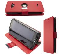 caseroxx Bookstyle-Case for Crosscall Core-X4 in red + screen Protector