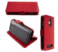 caseroxx Bookstyle-Case for Emporia Smart 4, red | Flip-open book case with inner compartments and all-around protection for everyday use, made of faux leather