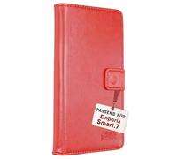caseroxx Bookstyle-Case for Emporia SMART.ME7 / 7lite / 7mini, red | Flip-open book case with inner compartments and all-around protection for everyday use, made of faux leather