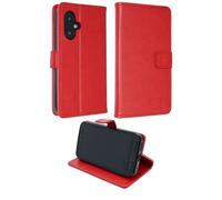 caseroxx Bookstyle-Case for SPC Zeus 2, Cover, faux leather, red, Card Slots & Magnetic Closure