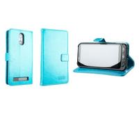 caseroxx Bookstyle-Case for SPC Zeus 4G / Zeus 4G Pro, light blue | Flip-open book case with inner compartments and all-around protection for everyday use, made of faux leather