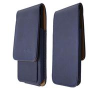 caseroxx Flap Pouch for HTC U12+ in blue made of genuine leather