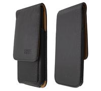 caseroxx Flap Pouch for Huawei P30 Lite in black made of genuine leather