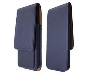 caseroxx Flap Pouch for Samsung Galaxy A10s in blue made of genuine leather