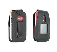 caseroxx Leather-Case with belt clip compatible with Doro 2880/2881 made from genuine leather, Pouch with belt clip and viewing window in black