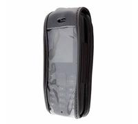 caseroxx Leather-Case with belt clip compatible with Nokia 105 (2017) made from genuine leather, Pouch with belt clip and viewing window in black
