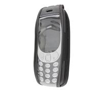 caseroxx Leather-Case with belt clip compatible with Nokia 3310 (2017) 3G made from genuine leather, Pouch with belt clip and viewing window in black