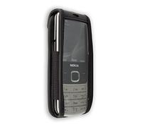caseroxx Leather-Case with belt clip compatible with Nokia 6700 Classic made from genuine leather, Pouch with belt clip and viewing window in black
