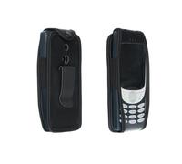 caseroxx Leather-Case with belt clip compatible with Nokia 8210 4G made from genuine leather, Pouch with belt clip and viewing window in black