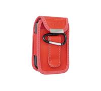 caseroxx Leather-Case with belt clip for Freestyle Libre 1/2 / Insulinx / 14 Day made of genuine leather, Mobile phone cover in red