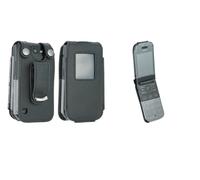 caseroxx Leather-Case with belt clip for Nokia 2720 Flip in black made of genuin