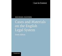 Cases and Materials on the English Legal System (Law in Context) – Cambridge University Press