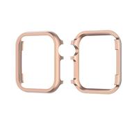 Cases Compatible with Apple Watch Series 4 Case Rose Gold 44mm, Women Girls Aluminum Alloy Watch Bumper Hard PC Shockproof Frame Case Protective Cover Compatible with Apple Watch 44mm Series 6/5/4/SE