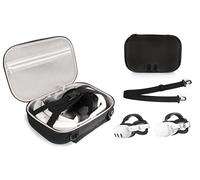 CaseSack Case compatible with Meta Quest 3/ 3s and Meta Quest 2, Organizing travel case for VR Headset, controller and accessories, with shoulder strap for easy carrying and play (Black)