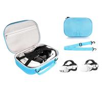 CaseSack Case compatible with Meta Quest 3 and Meta Quest 2, Organizing travel case for VR Headset, controller and accessories, with shoulder strap for easy carrying and play (Blue)