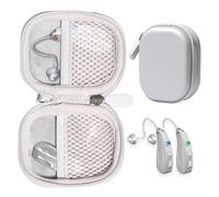 CaseSack Case for Hearing Aids Compatible with EarCentic EasyCharge, Otofonix Elite/Encore, Banglijian, Britzgo, My Tone, LIGINN, Blaids, Lexie, Tweak (Silver)