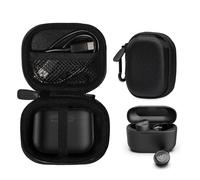 CaseSack Case for JLab Go Pop+,Go Air Pop, Air, Air Tones+/ Tones, JBuds Mini True Wireless Earbuds, Compact Organizer for The Charger case and Charger Cord (Black)