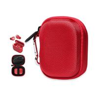 CaseSack Case for JLab Go Pop+,Go Air Pop, Air, Air Tones+/ Tones, JBuds Mini True Wireless Earbuds, Compact Organizer for The Charger case and Charger Cord (Candy Apple Red)
