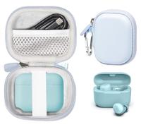 CaseSack Case for JLab Go Pop+,Go Air Pop, Air, Air Tones+/ Tones, JBuds Mini True Wireless Earbuds, Compact Organizer for The Charger case and Charger Cord (Blue)