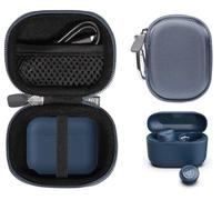 CaseSack Case for JLab Go Pop+,Go Air Pop,Air Tones+/ Tones, JBuds Mini True Wireless Earbuds, Compact Organizer for The Charger case and Charger Cord (Stone Blue)