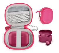 CaseSack Case for JLab Go Pop+,Go Air Pop, Air Tones+/ Tones, JBuds Mini True Wireless Earbuds, Compact Organizer for the Charger case and Charger Cord (Pink)