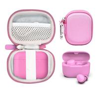 CaseSack Case for JLab Go Pop+,Go Air Pop, Air Tones+/ Tones, JBuds Mini True Wireless Earbuds, Compact Organizer for the Charger case and Charger Cord (Cotton Candy Pink)