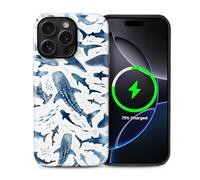 casesok for iPhone 14 Pro Case,Compatible with MagSafe,Dual-Layer Hard Shell + Silicone Cover,Full Body Protection Shockproof Case for iPhone 14 Pro-Whale Shark Ocean Sea Life