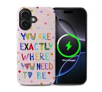 casesok for iPhone 16 Case,Compatible with MagSafe,Dual-Layer Hard Shell + Silicone Cover,Full Body Protection Shockproof Case for iPhone 16-Self-Love Inspirational Quote