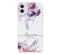 CaseStone Personalised Phone Cases fit Apple iPhone 15 Pro - Custom Design Made in UK Clear Soft Silicone Named Pastel Case Cover - Great Gifts for Significant dates & Floral Name Initials 8