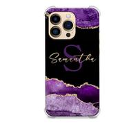 CaseStone Personalised Phone Cases fit Apple iPhone X/XS - Custom Design Made in UK Clear Shockproof Named Pastel Case Cover - Great Gifts for Significant dates & golden marble letters 8