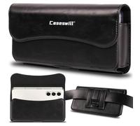 Caseswill For Samsung Galaxy S26 S25 Edge S24 S23 S22 S21 S20 FE S10 Note10 Plus Note20 Ultra Case Premium Leather Phone ID Card Carrying Pouch Belt Clip Holster (Black,Galaxy S21)