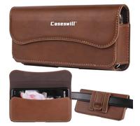 Caseswill For Samsung Galaxy S26 S25 Edge S24 S23 S22 S21 S20 FE S10 Note10 Plus Note20 Ultra Case Premium Leather Phone ID Card Carrying Pouch Belt Clip Holster (Brown,Galaxy Note20 Ultra)