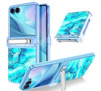 Casetego for Galaxy Z Flip 7 Case Magnetic,[Compatible with MagSafe][Built-in Screen Protector][Kickstand][Hinge Protection] Slim Shockproof Cute Women Girl Case for Samsung Galaxy Z Flip 7,Celeste