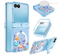 Casetego for Galaxy Z Flip 8 Case Magnetic,[Compatible with MagSafe][Built-in Screen Protector][Kickstand][Hinge Protection] Slim Shockproof Women Girl Case for Samsung Galaxy Z Flip 8,Hot Blue