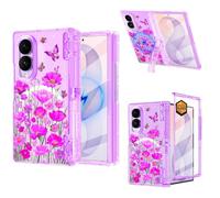 Casetego for Galaxy Z Fold 8 Case Magnetic,[Compatible with MagSafe][Built-in Screen Protector][Kickstand][Hinge Protection] Slim Shockproof Cute Women Girl Case for Samsung Z Fold 8,Purple