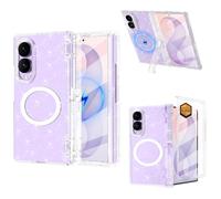 Casetego for Galaxy Z Fold 8 Case Magnetic,[Compatible with MagSafe][Built-in Screen Protector][Kickstand][Hinge Protection] Slim Shockproof Cute Women Girl Case for Samsung Z Fold,AllGlitter