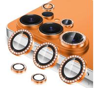 Casetego for S26 Ultra Camera Lens Protector,9H Hardness,Scratch Resistant,Ultra-Thin Tempered Glass,Metal Individual Camera Cover for S26 Ultra,Shiny Orange