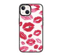 CASETiFY Compact iPhone 14 Case [2X Military Grade Drop Tested / 4ft Drop Protection] - Lipstick Kisses - Clear Black