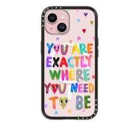 CASETiFY Compact Magsafe iPhone 15 Case [Lightweight/Slim Fit/Compatible with Magsafe] - You are exactly where you need to be - Clear Black