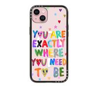 CASETiFY Compact Magsafe iPhone 15 Plus Case [Lightweight/Slim Fit/Compatible with Magsafe] - You are exactly where you need to be - Clear Black