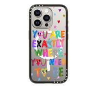 CASETiFY Compact Magsafe iPhone 15 Pro Case [Lightweight/Slim Fit/Compatible with Magsafe] - You are exactly where you need to be - Clear Black